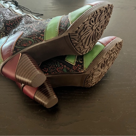 Stylish Green and Purple Women's Boots - Picture 3 of 6